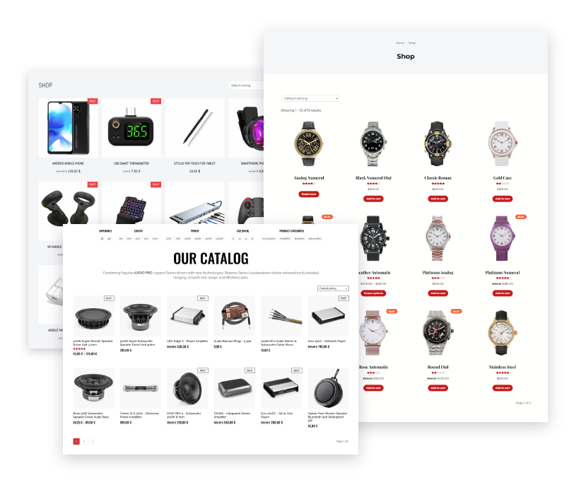 With Woocommerce we have no functional limits and visual adaptation to the needs of the customer's shopping experience. Other platforms such as Prestashop, OpenCart or Magento are more rigid and restrictive when it comes to developing certain functionalities, but Woocommerce allows us to implement online sales systems adapted to the model of each particular business.